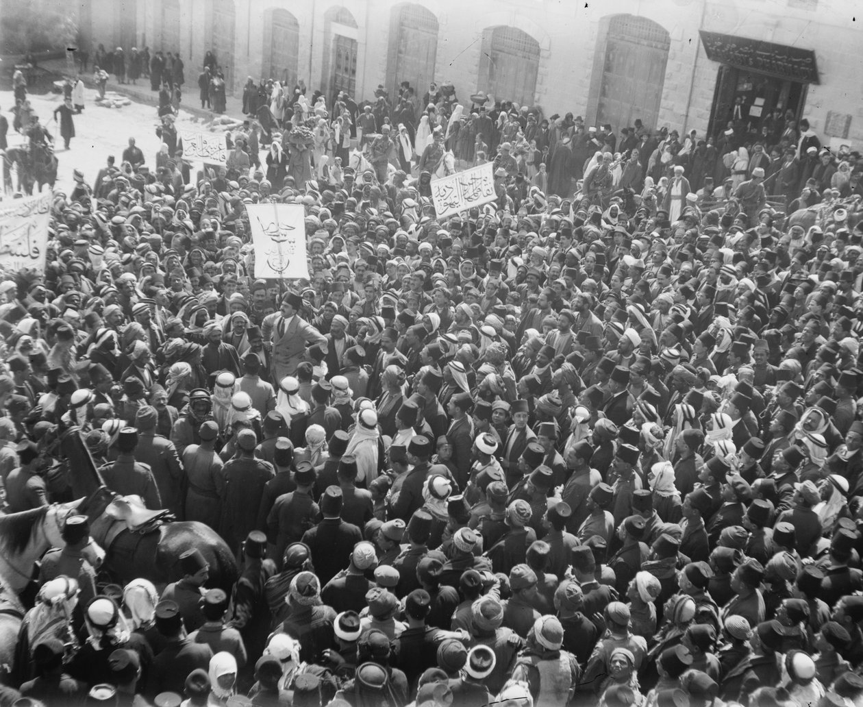 Arabisk demonstrasjon, 1920 (bw-bilde) av Unbekannt Unbekannt