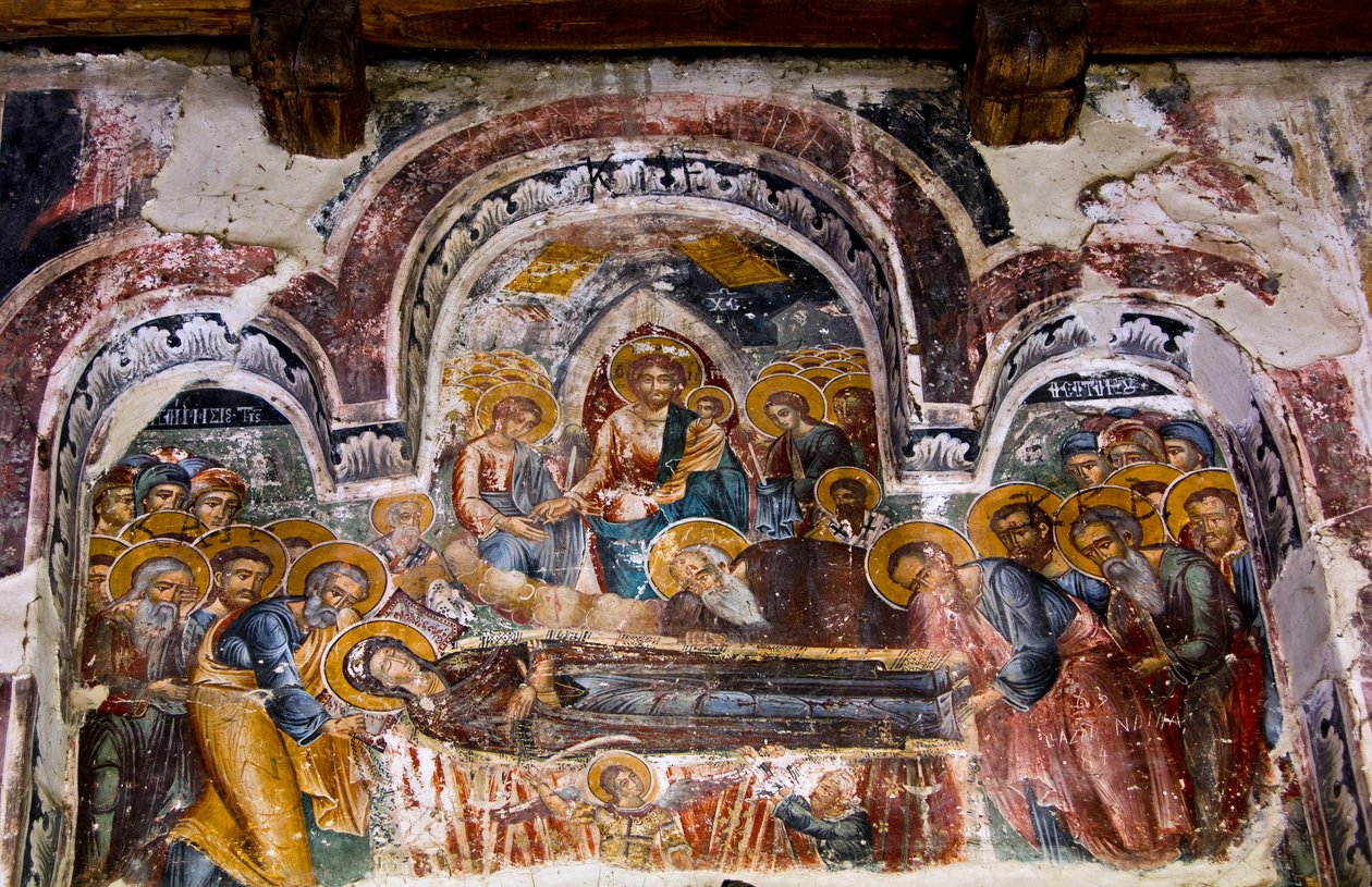 Interiør av St Marys Church, Leusa, Albania av Unknown