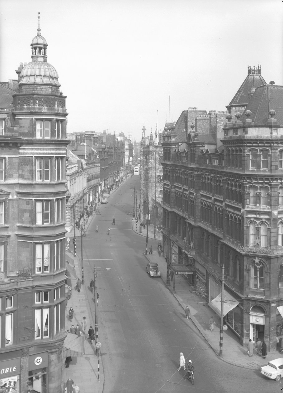 Utsikt langs Grainger Street, Newcastle upon Tyne, mars 1963 (bw-bilde) av Unbekannt Unbekannt
