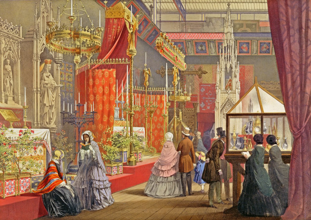 Medieval Court, designet av Pugin, plate 40 fra 