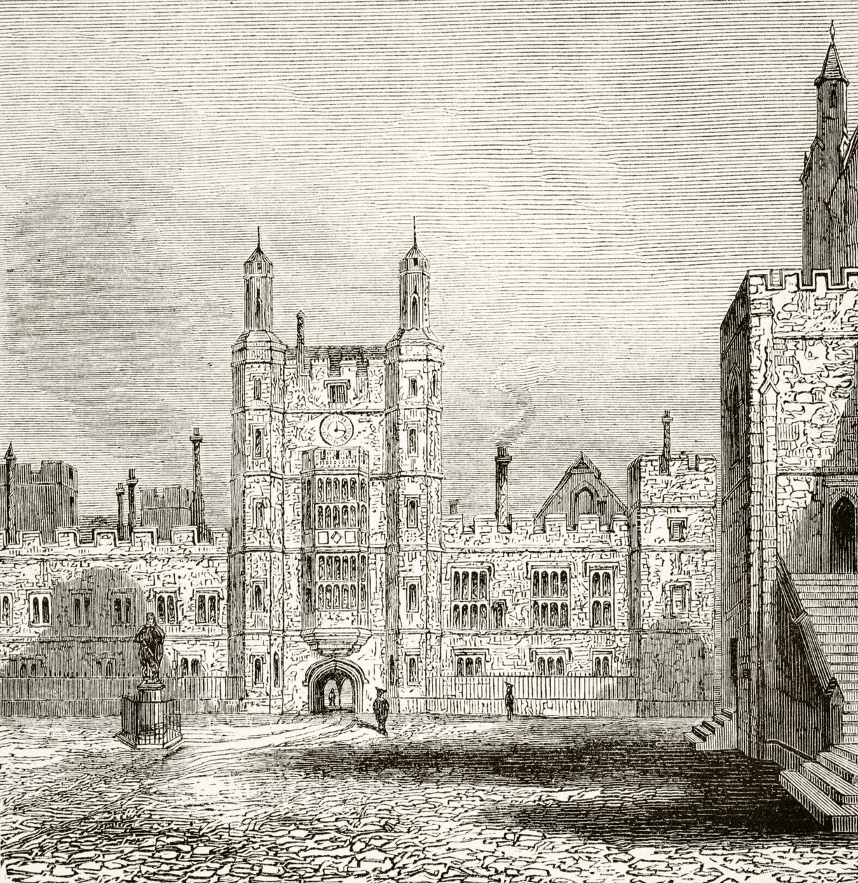 Skolegården ved Eton College, Berkshire, på 1800-tallet, fra 