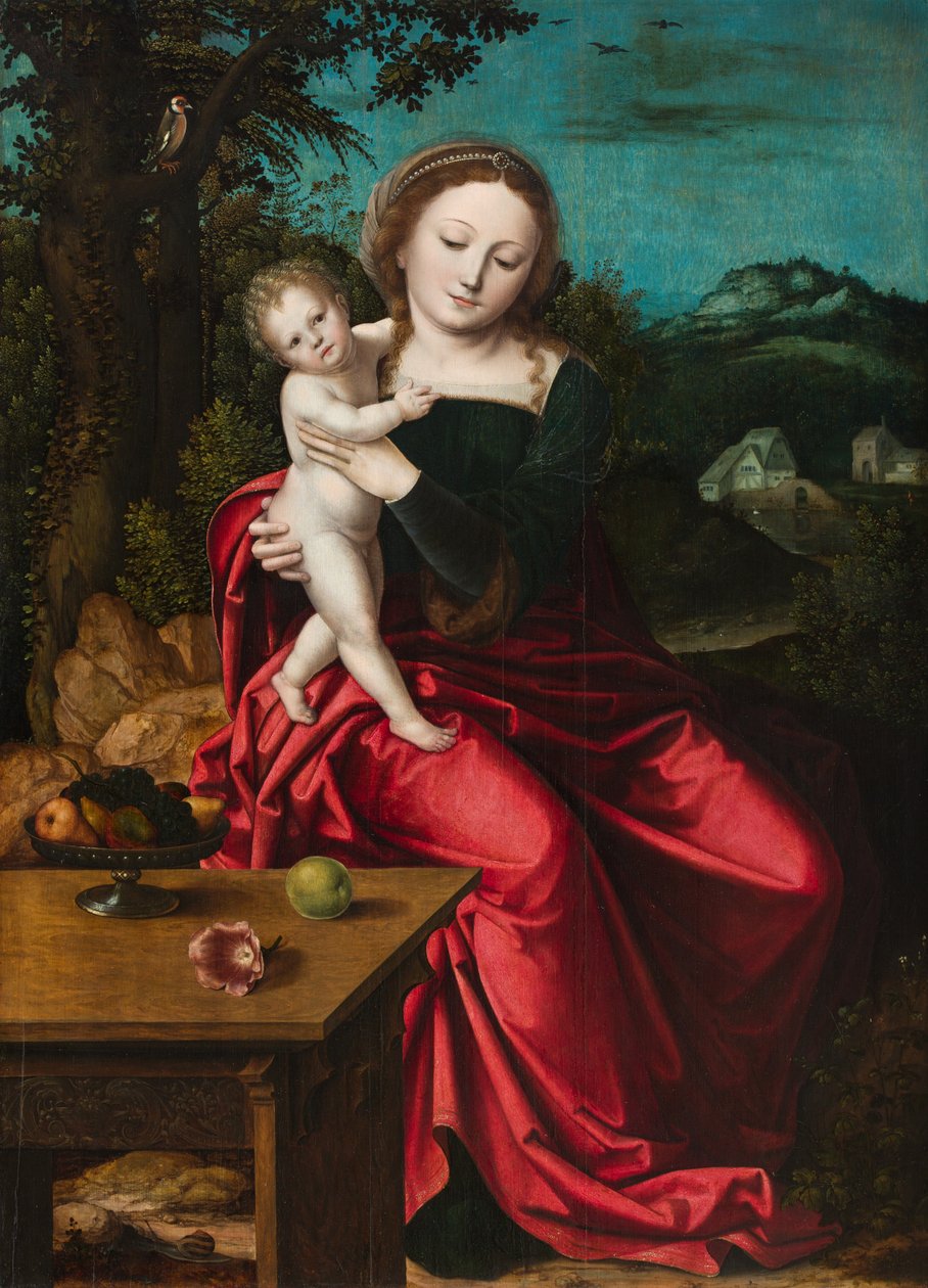 Madonna og barn, ca. 1515 av Master of the Parrot
