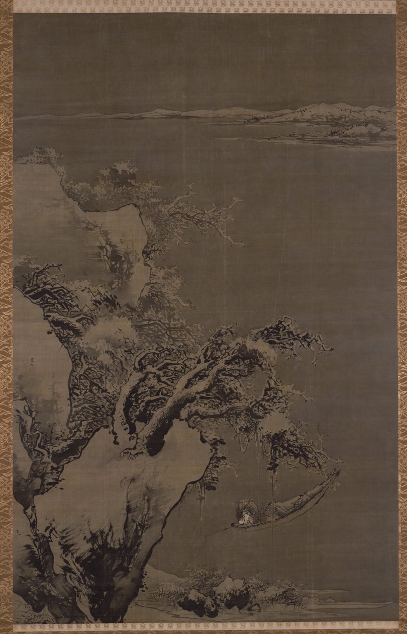 Duan Zhu maler fiske alene på det kalde vannet av 东京国立博物馆