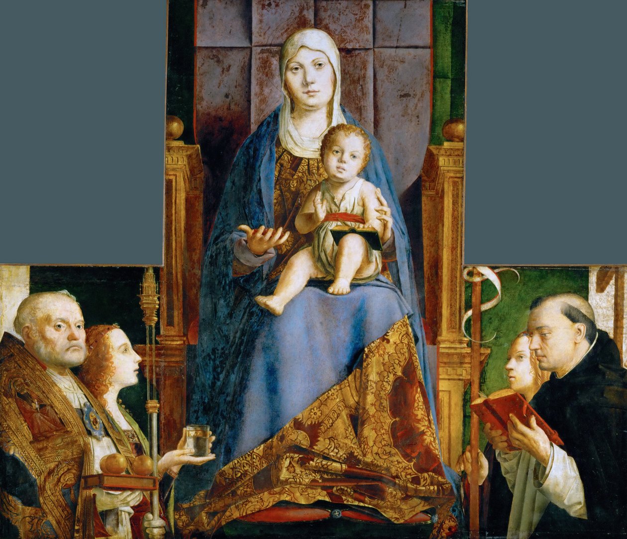 Madonna med SS Nicholas of Bari, Anastasia, Ursula, Dominic og Helen av Antonello de Antonio