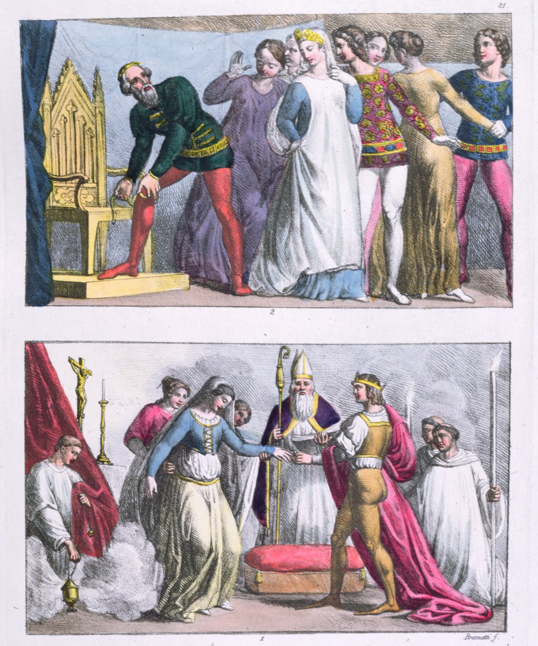 Institution of the Order of the Garter av Edward III (1312-77) i 1348 og ekteskapet til Henry I (1068-1135), fra 