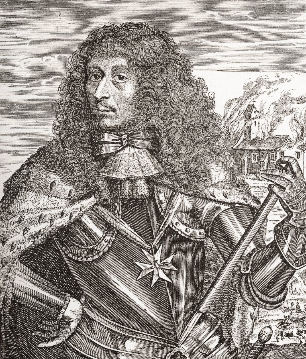 Louis de Bourbon, Prince of Condé aka le Grand Condé, 1621 1686. Fransk general. Fra Les Heures Libres utgitt 1908. av French School