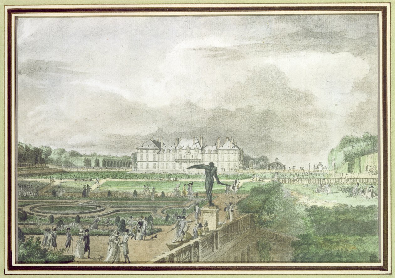 Chateau and Garden of Sceaux (wc på papir) av Meunier