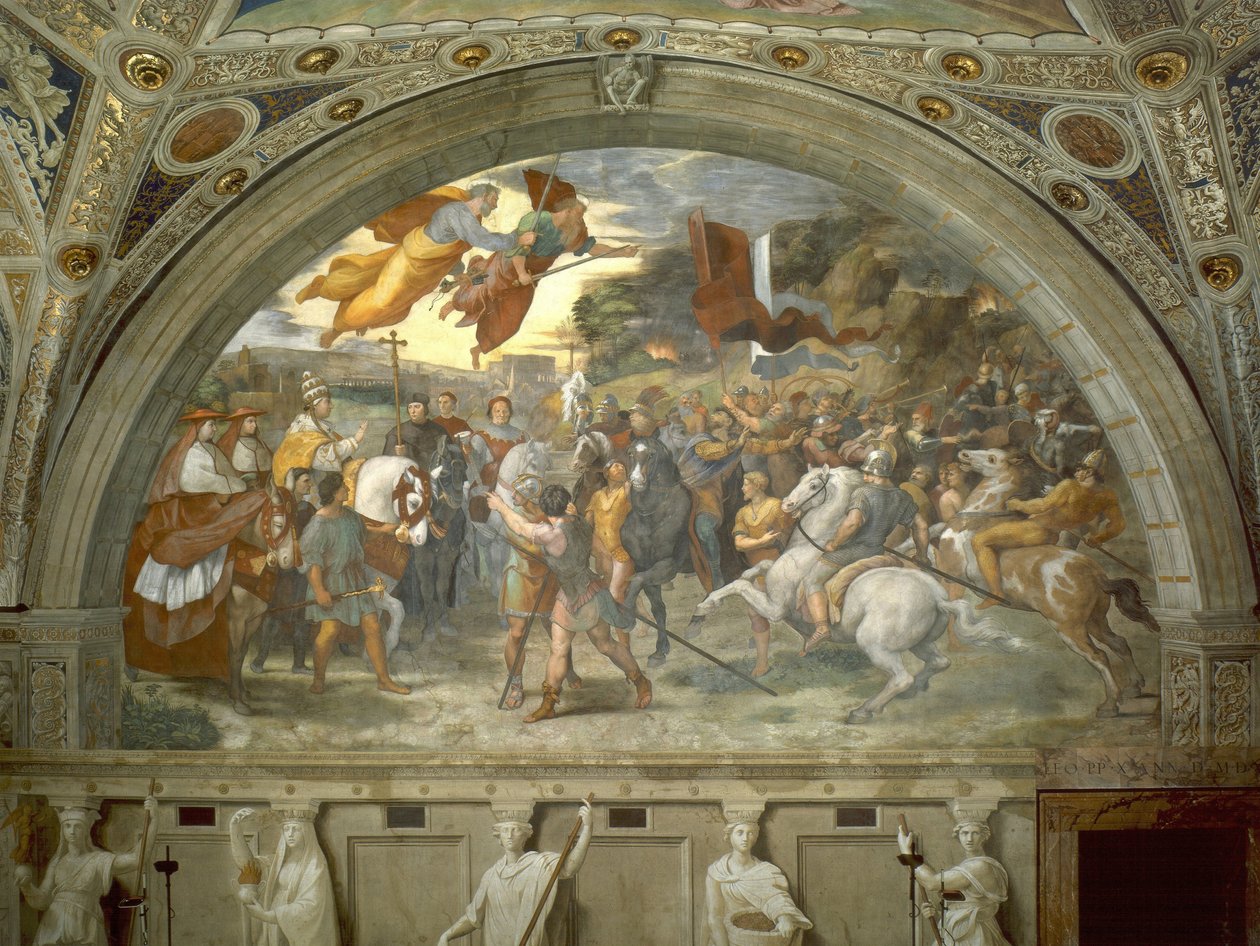 Møte mellom Leon den store og Attila av Raffaello Sanzio Raphael