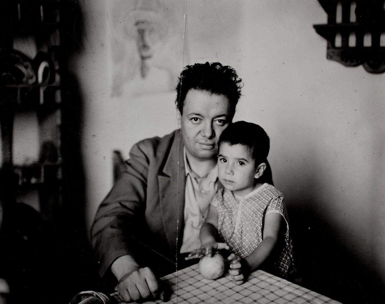 Diego Rivera og datteren Guadalupe Rivera Marín av Unknown
