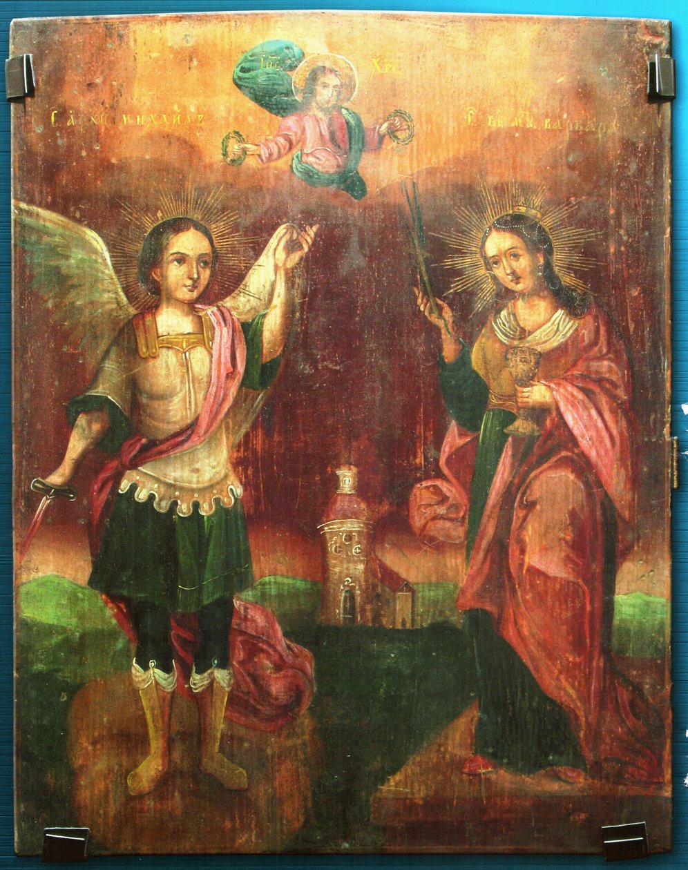 St. Michael og St. Barbara av Unknown