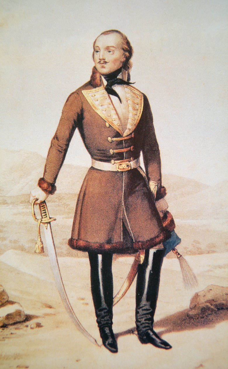 Grev Casimir Pulaski (farge litho) av (after) American School