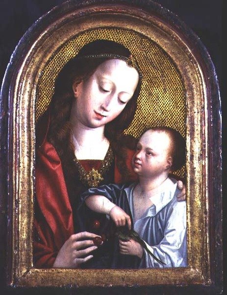 Madonna og barn av (studio) Master of the Magdalene Altarpiece