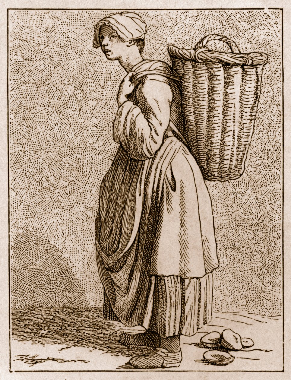 Fransk østersselger i Paris fra 1700-tallet av Unknown