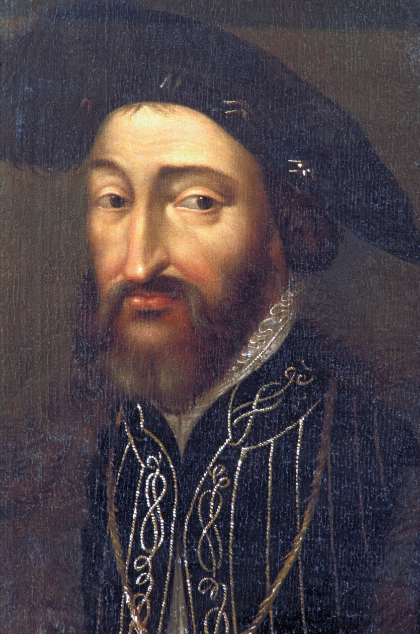 Indre & Loire N* 212 - Chateau de Plessis-les-Tours - Portrett av Francois 1. - Fransk skole på 1600-tallet av Unknown