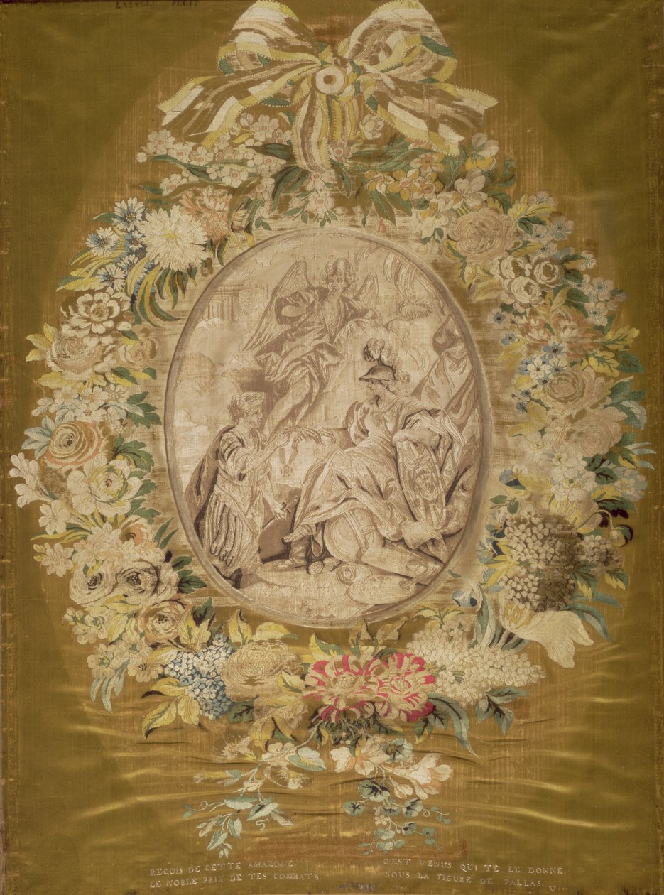 Lengde på stoff for en skjerm, av Philippe de Lasalle (1723-1804), for Pernon Factory, Lyons, 1770-1 (silke, satengvev) av Unknown