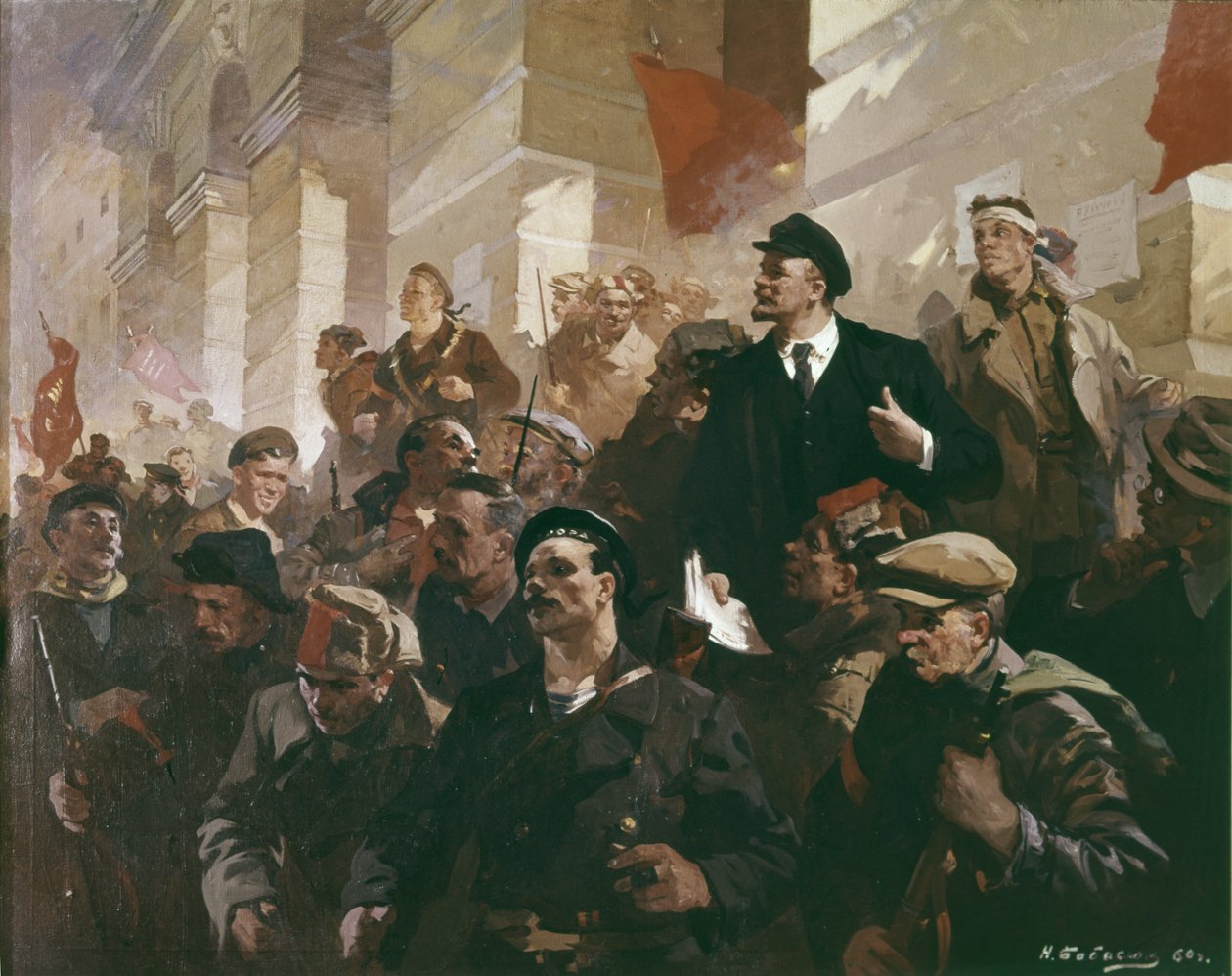 Lenin ved Finland Station i Petrograd. av Unknown