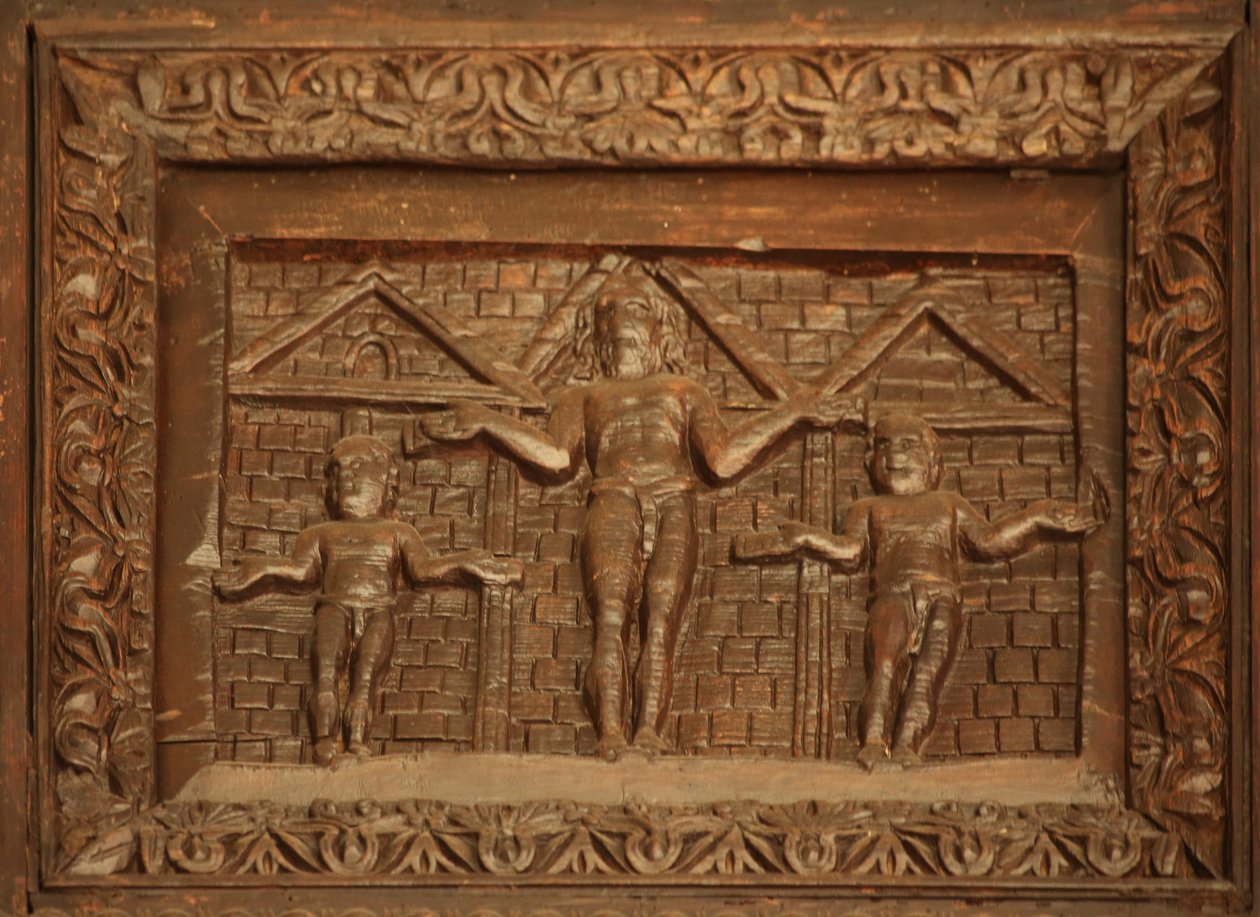 Panel fra 5C dør: Crucifixion Orans av Unknown