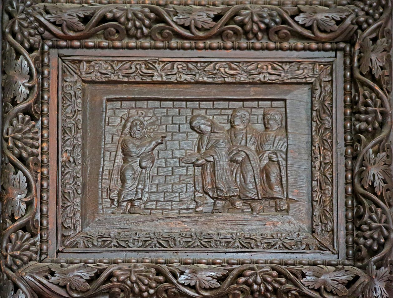 Panel fra 5C-døren: den oppstandne Kristus viser seg for sine disipler av Unknown