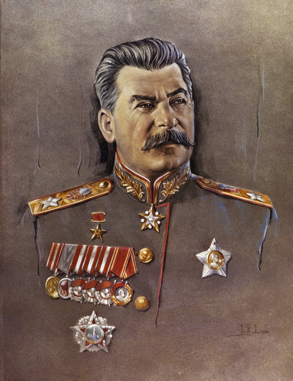 Portrett av Josef Stalin. av Unknown