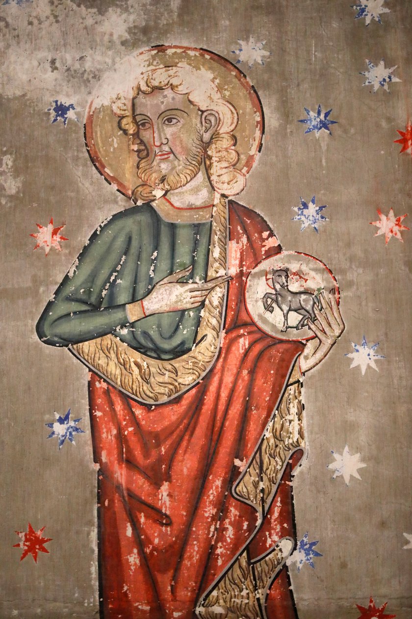 Saint-Pierre-le-Jeune protestantiske kirke, døperen Johannes, Fresco, Strasbourg, Frankrike. av Unknown