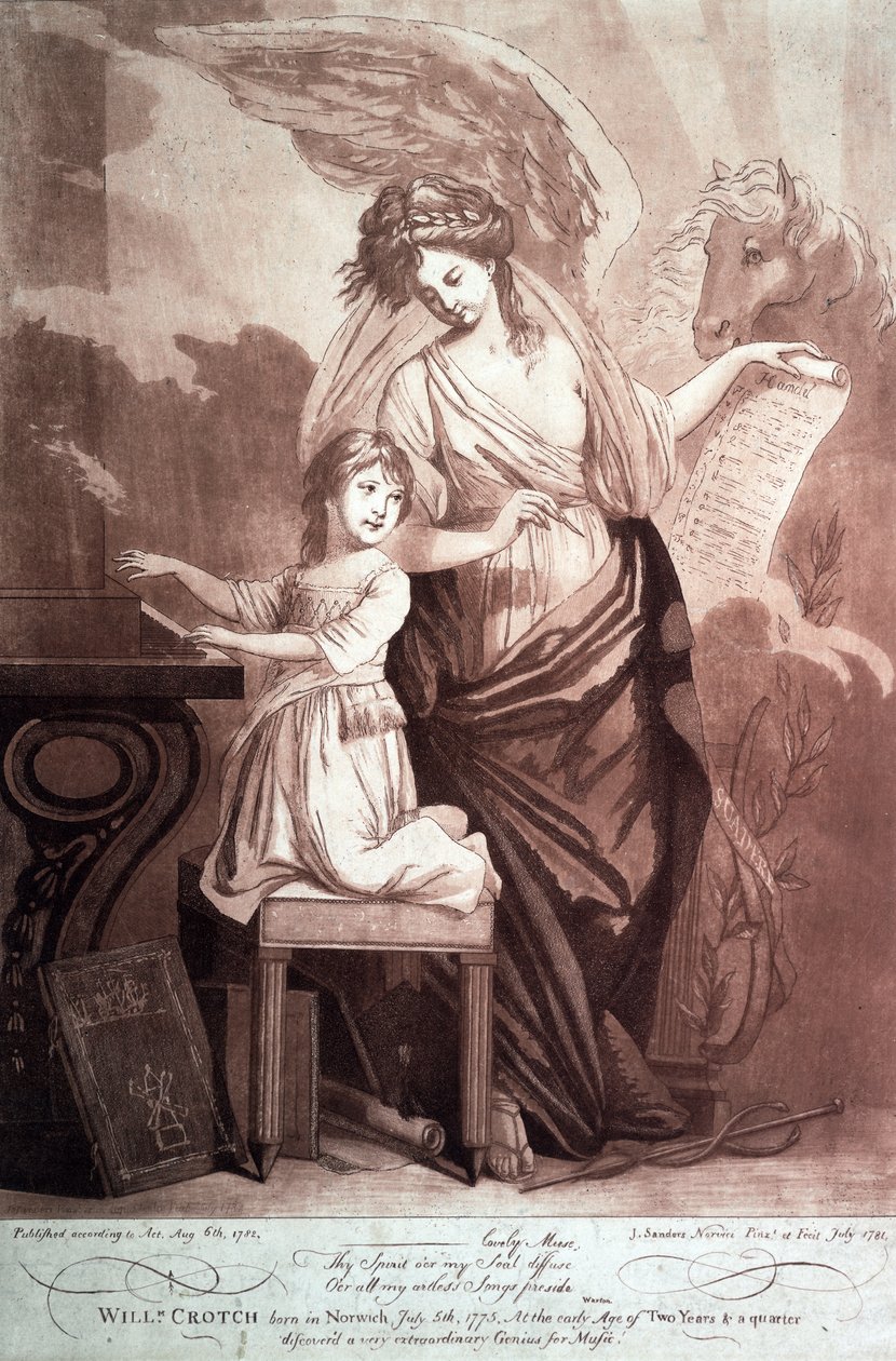 William Crotch med en muse og Pegasus. 1782. av Unknown
