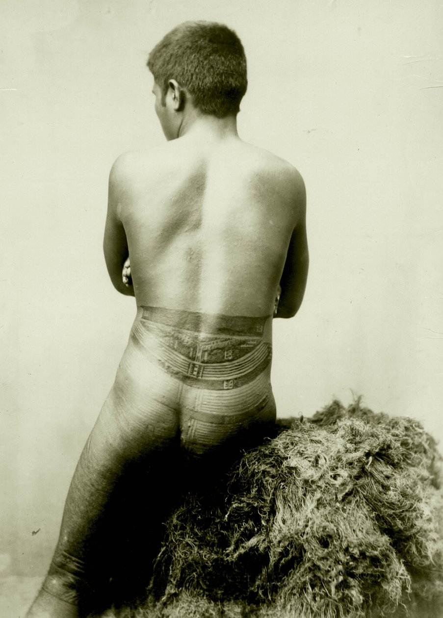 utsikt over en Samoan Pea-tatovering, 1800-tallet av Unknown