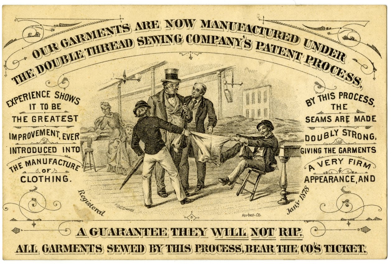 A. Levy Brothers Patent Process, trade card recto (litho [varekort]) av American School