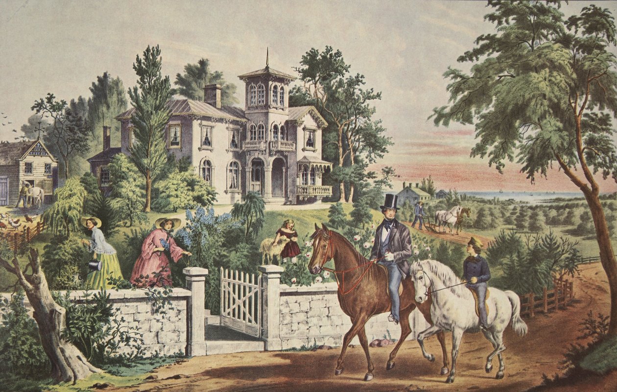 American Country Life - May Morning, pub. 1855, Currier & Ives av American School