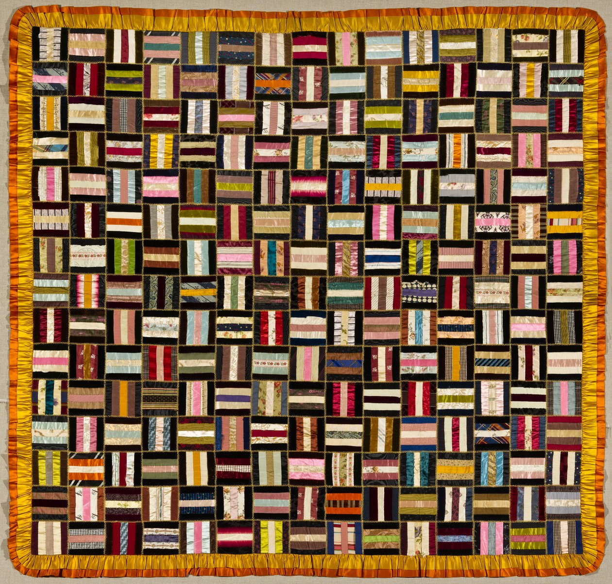 Bars Quilt, ca. 1880 (silke og fløyel) av American School