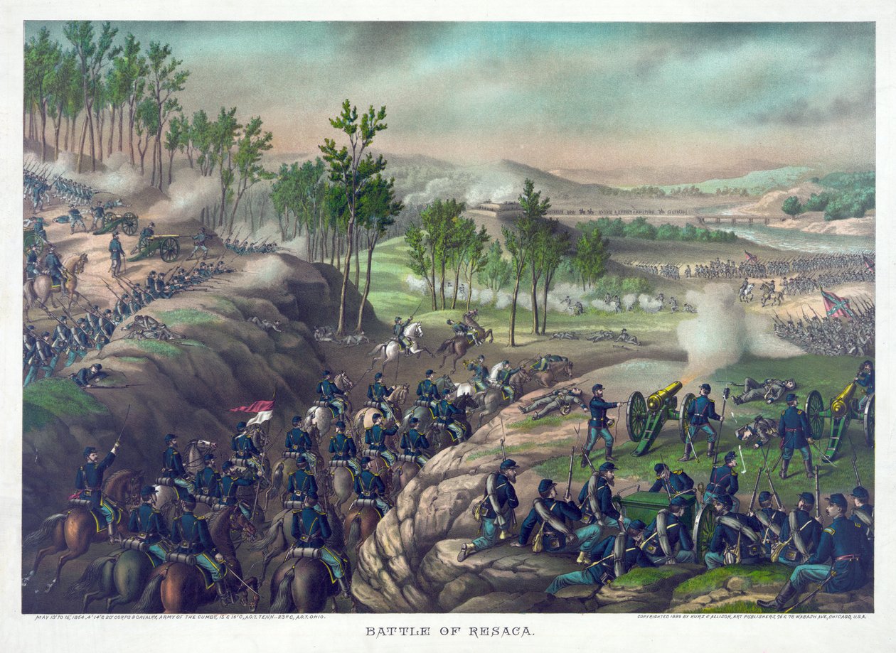 Battle of Resaca, pub. Kurz & Allison, 1889 av American School