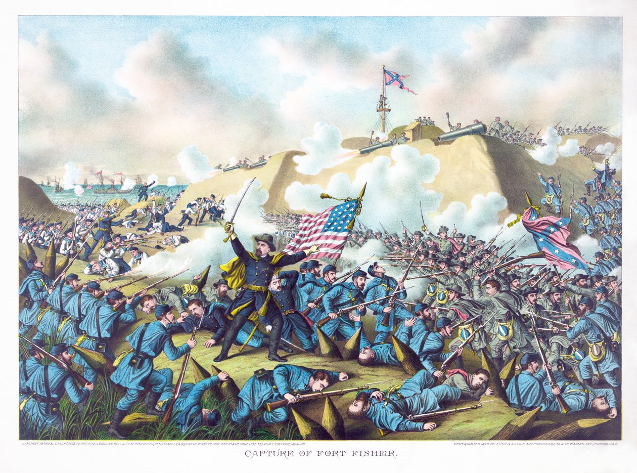 Capture of Fort Fisher, pub. Kurz & Allison, 1890 av American School