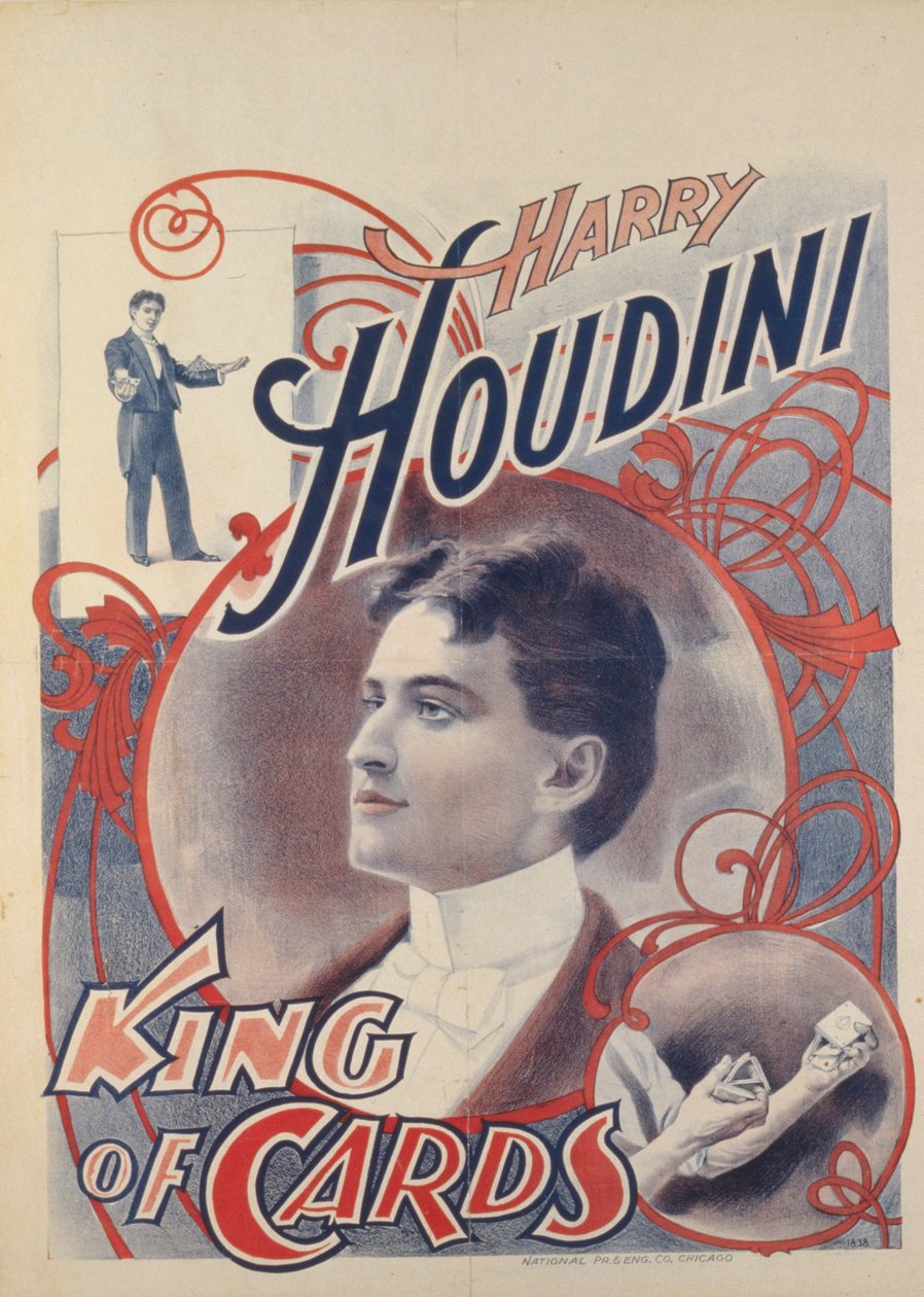 Harry Houdini, kongen av kort, 1895 av American School