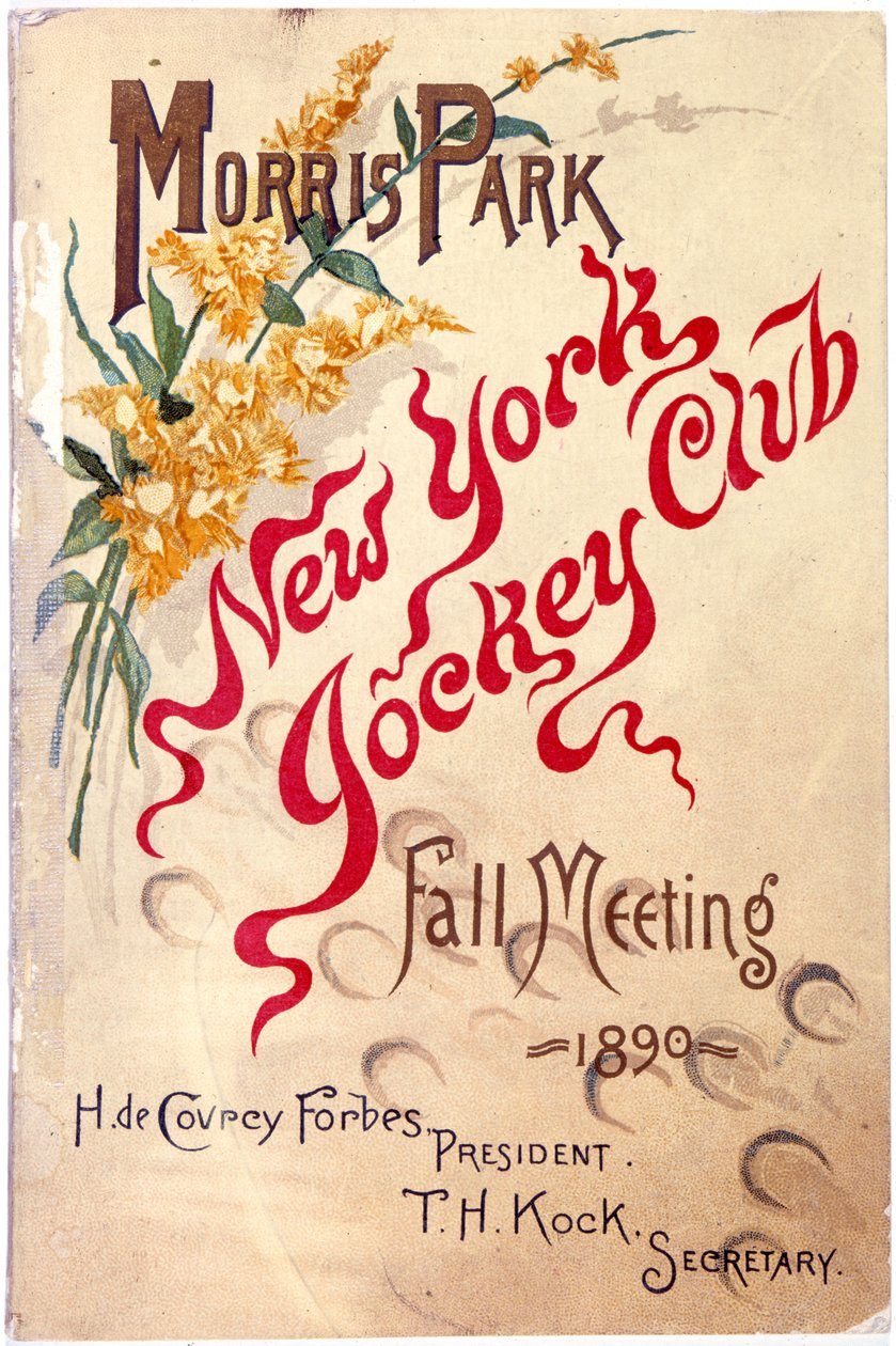 Morris Park, New York Jockey Club, Fall Meeting, 1890, 1890 (litografihefteomslag) av American School