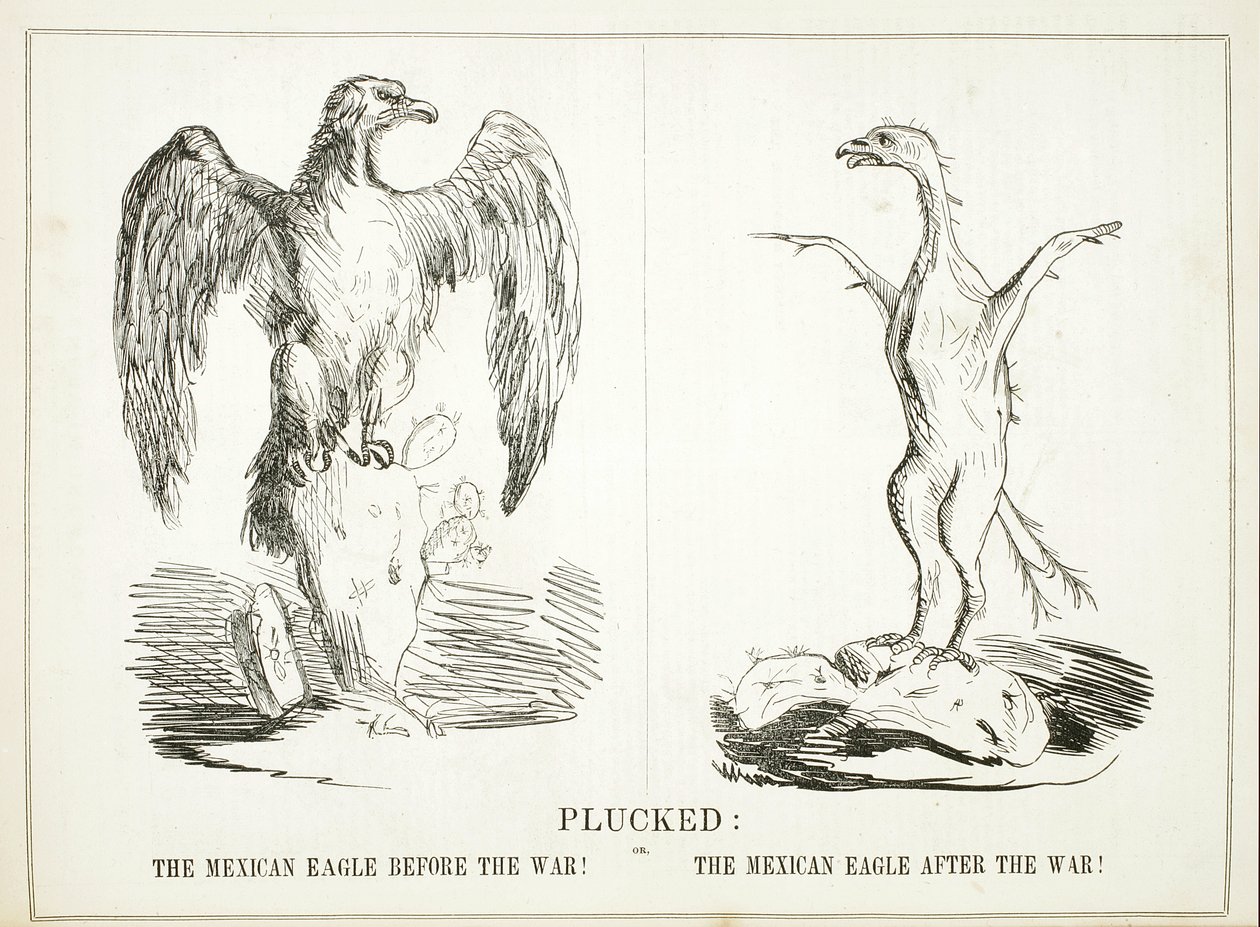 Plukket: eller, den meksikanske ørnen før krigen! Den meksikanske ørnen etter krigen!, 1847 av American School