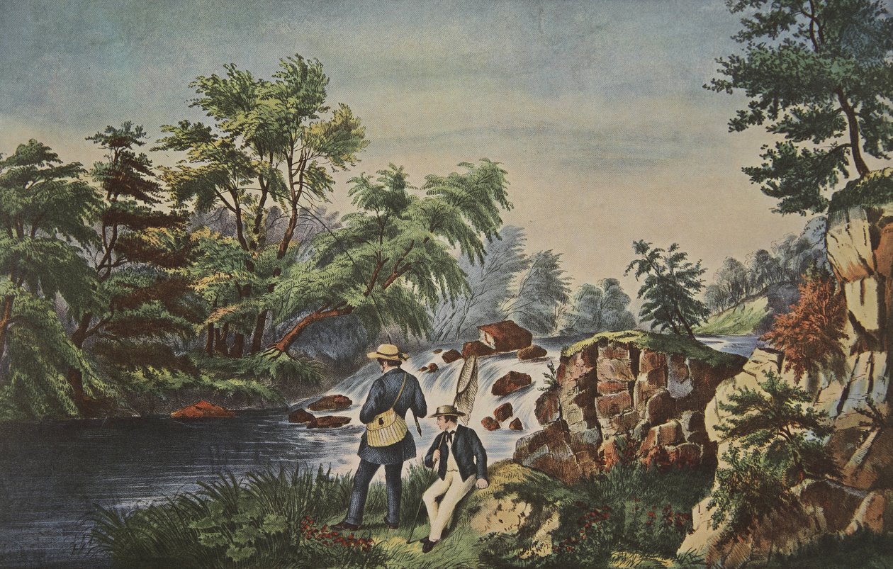 The Trout Stream, Currier & Ives, pub. 1852 av American School