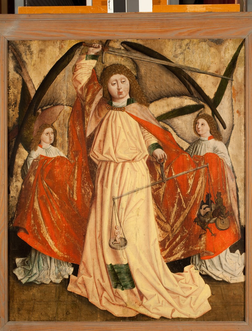 St. Michael veier sjeler (tempera på panel) av Austrian School
