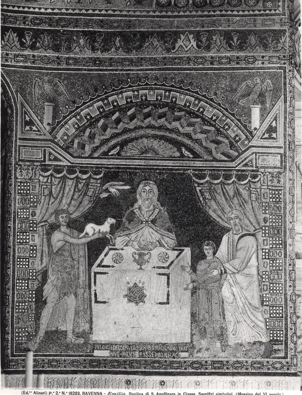 Melkisedeks offer (mosaikk) av Byzantine School