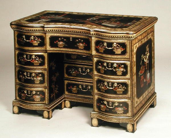 Chinese Export Dressing Table c.1780 (svart lakk) (se også 220145) av Chinese School