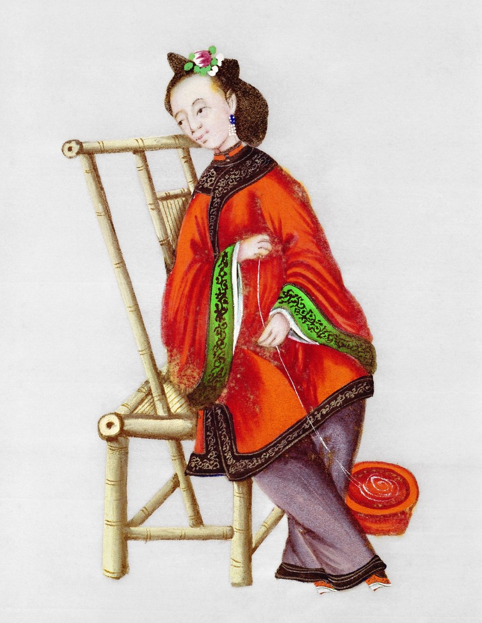 Kvinnespinn, Qianlong-perioden (1736–96) av Chinese School