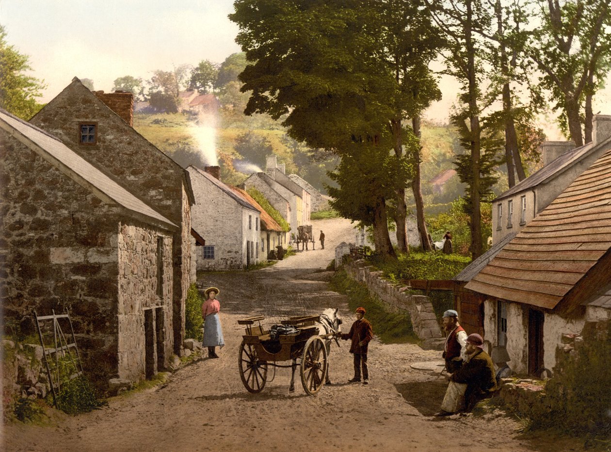 Glenoe Village, County Antrim, pub. ca. 1890–1900 (kromolitografi) av English Photographer
