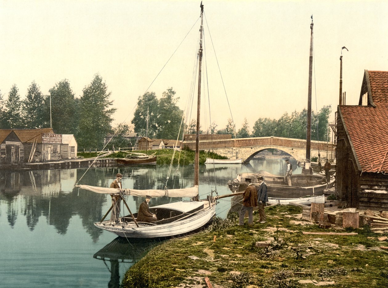 Wroxham Bridge, pub. C 1890 - 1900 (kromolitografi) av English Photographer