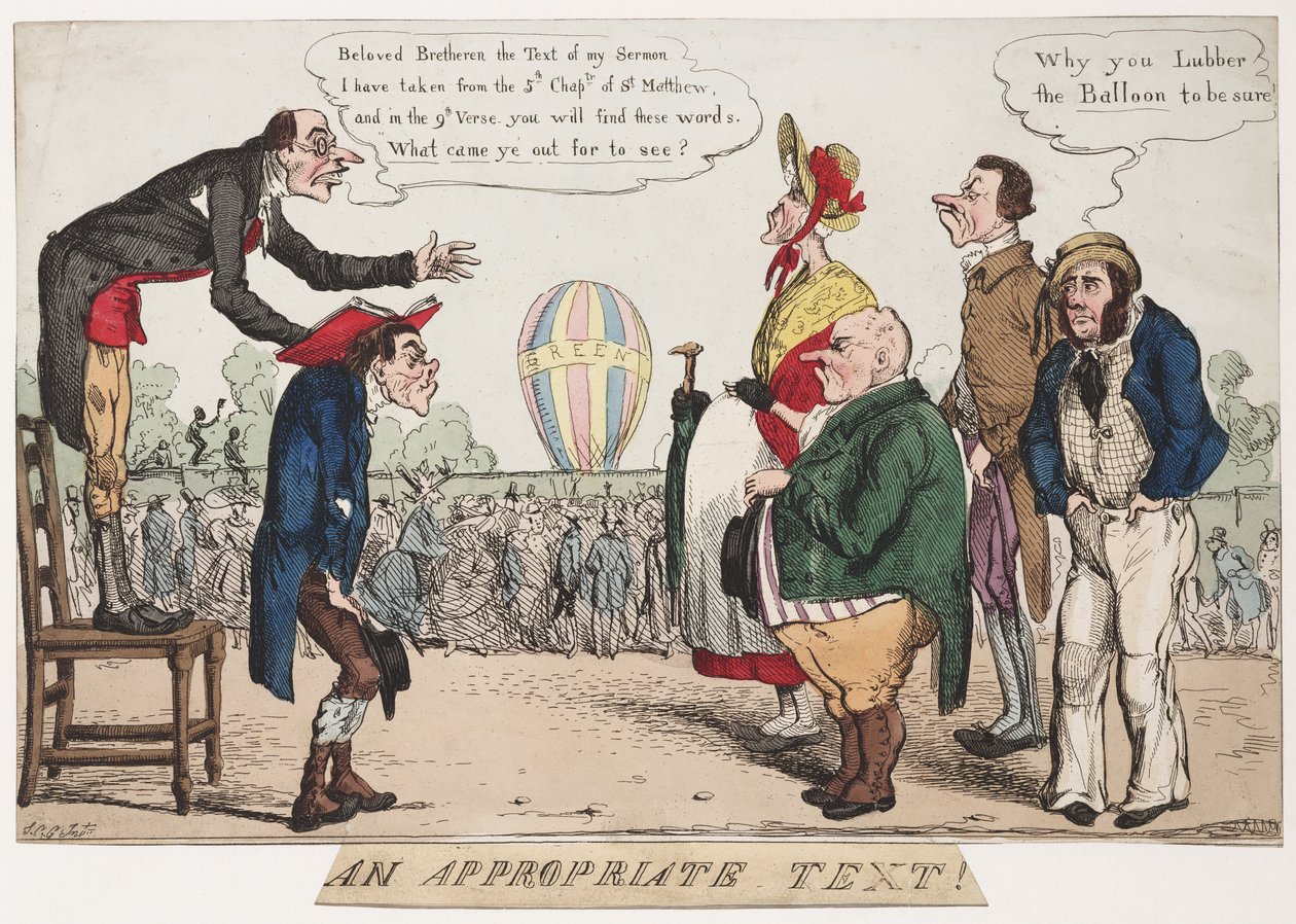 En passende tekst, ca. 1842 (håndfarget gravering) av English School