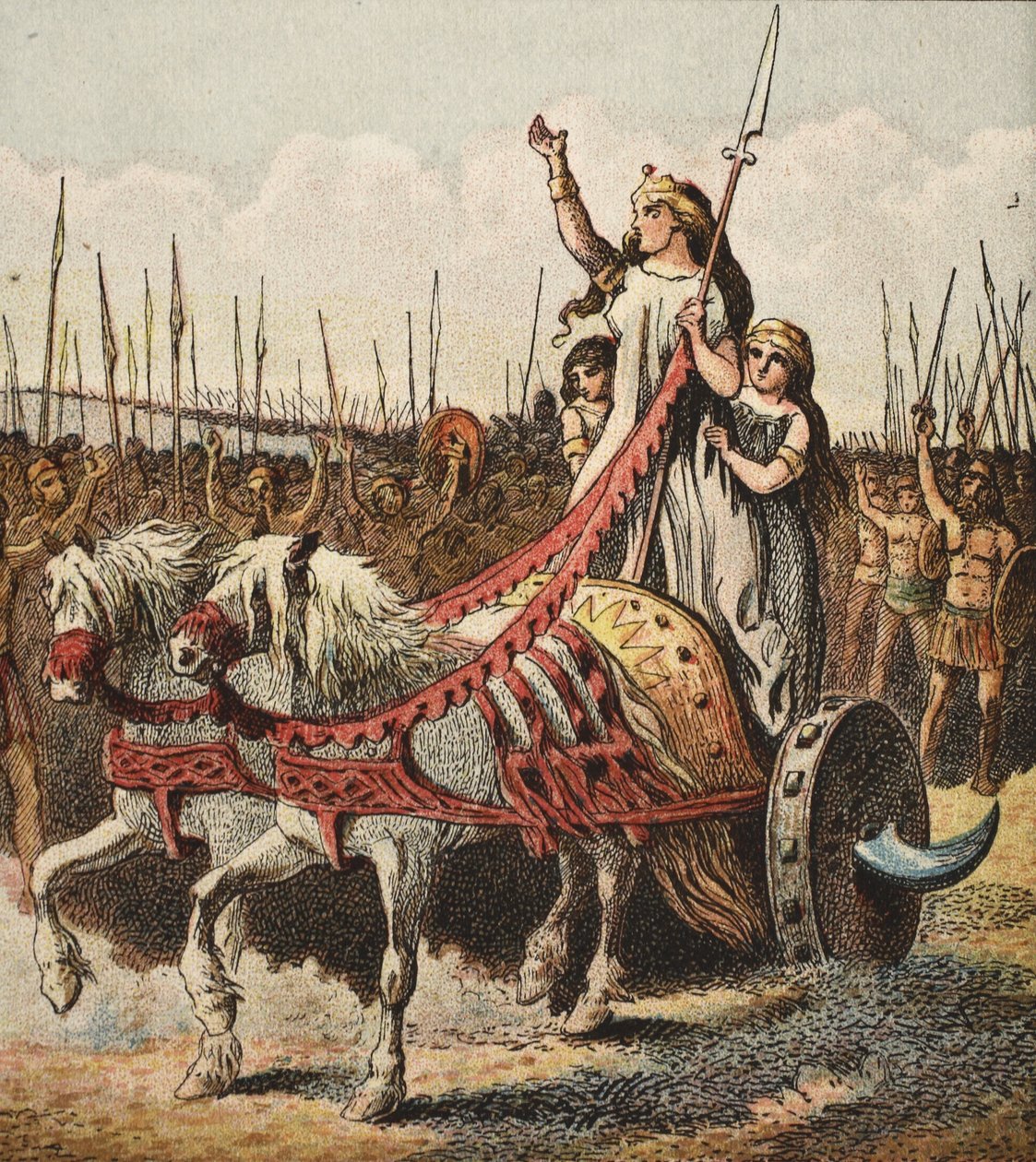 Boadicea og hæren hennes, pub. 1890 av English School