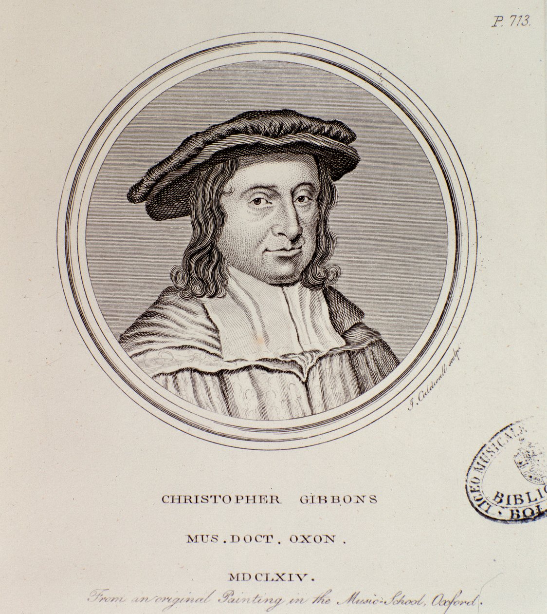 Portrett av Christopher Gibbons (1615-1676) britisk komponist av English School