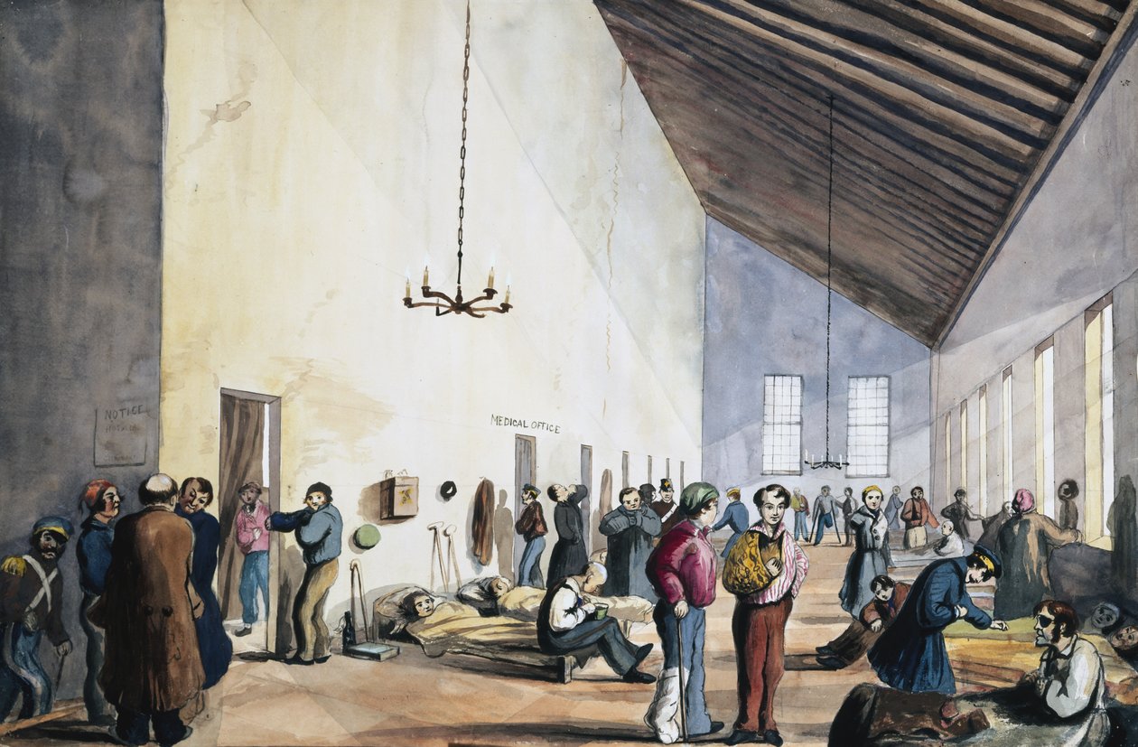 Scutari sykehus, Tyrkia, 1857 (wc på papir) av English School