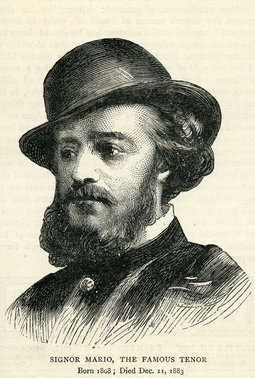 Signor Mario (1808-1883), Illustrasjon for det grafiske, 22. desember 1883 av English School