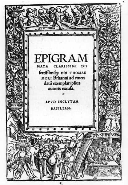 The Camp of the Barbarous King, Epigrams of Thomas More (1478–1535) av English School