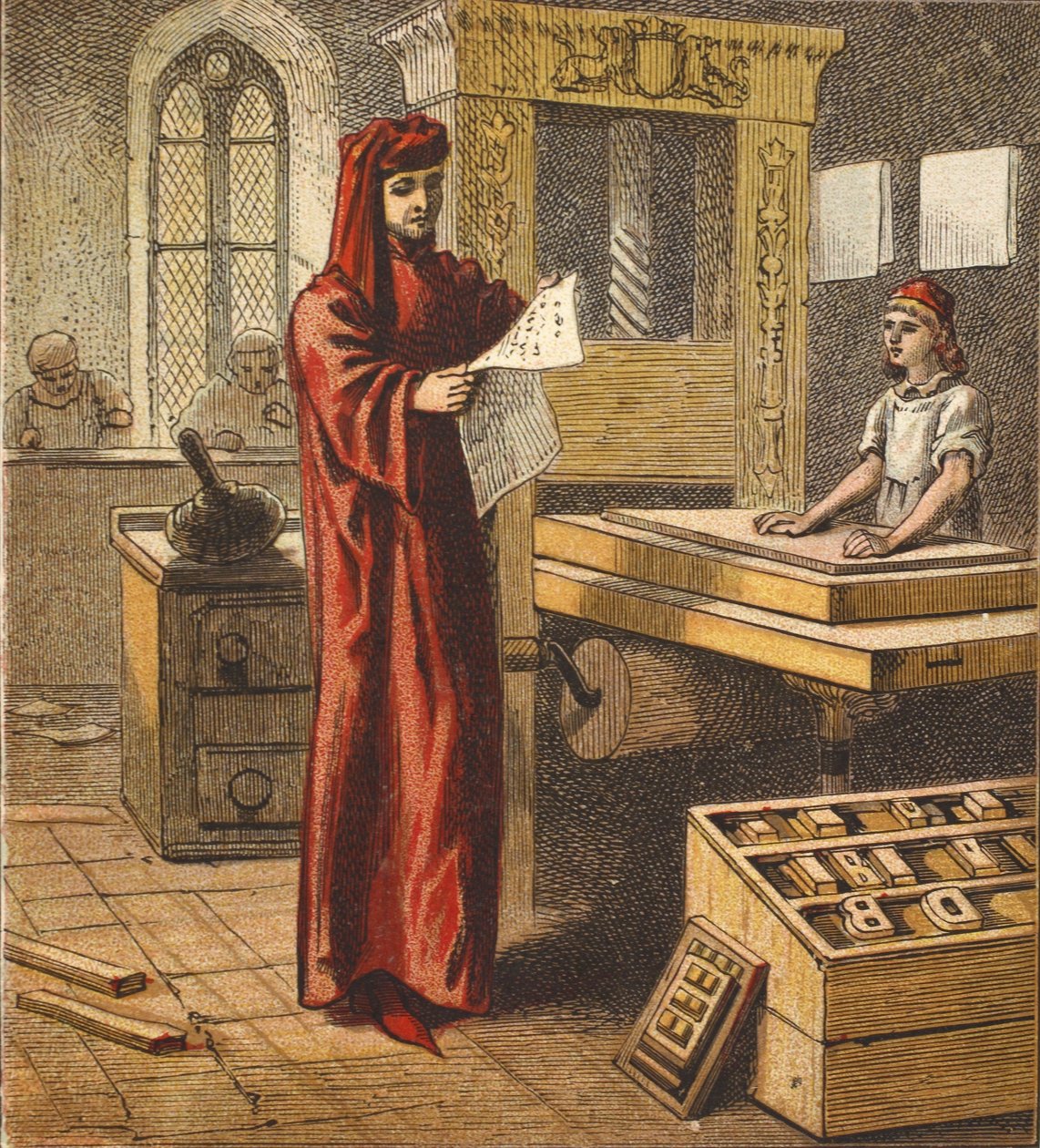 The First English Printer, pub. 1890 av English School