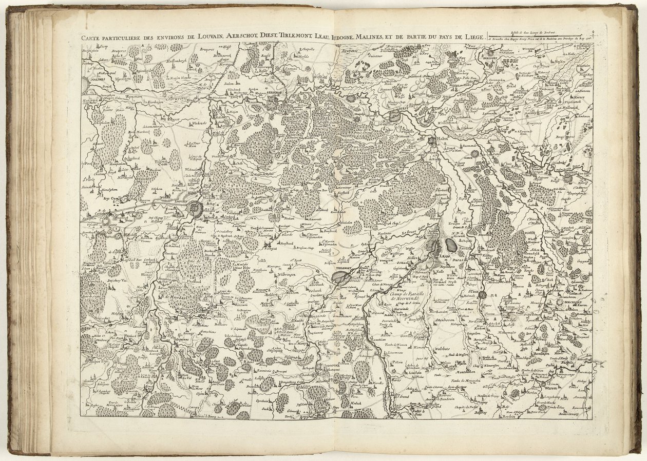 Kart over Brabant, 1706 av Flemish School