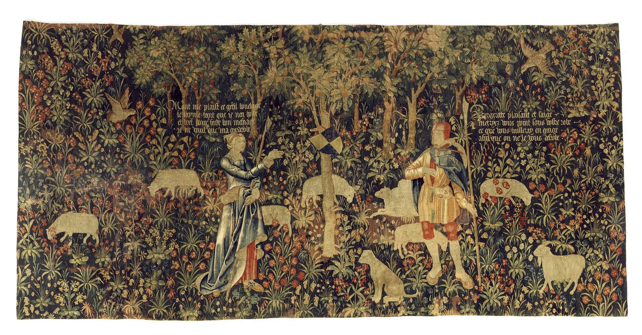 Hyrde og gjeterinne, ca. 1530 (ull og silke) av Flemish School